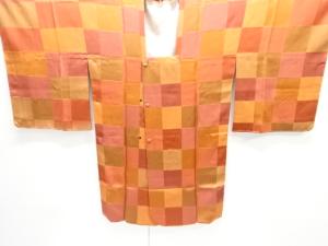 未使用品　横段模様ロング道行コート